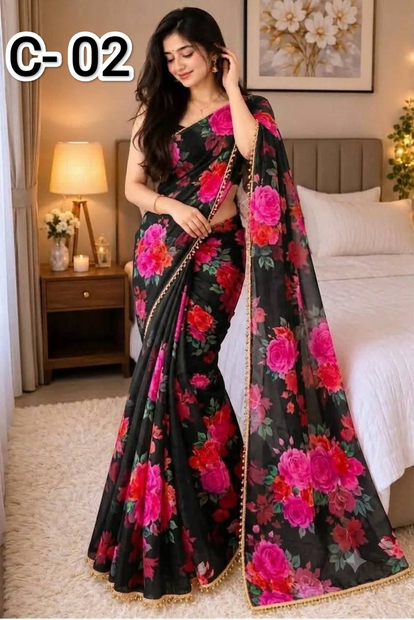 New Hit Digital Print Saree  Soft Premium Jorjet